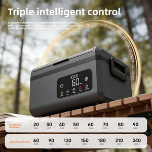 Boîte à lunch électrique sans fil alimentée par <span class=keywords><strong>batterie</strong></span>, en acier inoxydable, auto-chauffante sans eau, avec écran tactile intelligent et minuteur - Product Image 2