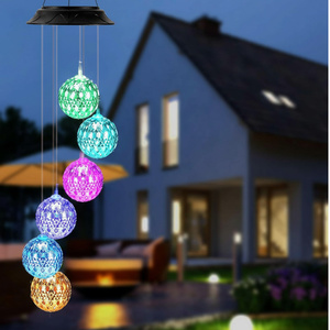 Lampe solaire <span class=keywords><strong>de</strong></span> jardin LED extérieure étanche RGB, style boule marocaine - Product Image 1