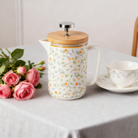 Cafetière à piston portable en céramique avec composants en acier inoxydable, équipement de préparation manuelle pour usage domestique