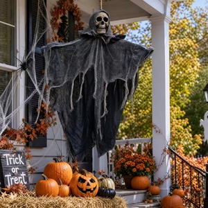 Guirlandes lumineuses fantômes suspendues pour Halloween, guirlandes lumineuses LED fantômes alimentées par piles, 3 modes d'éclairage, décoration intérieure et extérieure pour fête et jardin - Product Image 5