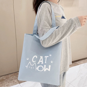 Venta al por mayor de alta calidad a todo color impreso bolsas de lona logotipo personalizado de gran capacidad bolsas de compras - Product Image 1