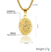 Collier en acier inoxydable de haute qualité pour homme, bijoux à la mode, Saint Christophe, design religieux catholique, fiançailles