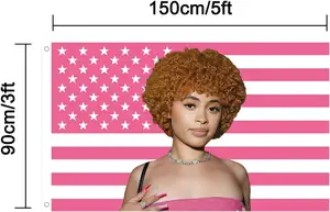 Haute qualité personnalisé usa extérieur intérieur utilisation pour chambre salon dortoir mur 3 * 5ft glace épice rose affiche drapeau rappeur américain