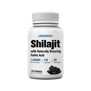 Lifeforn kapsul Shilajit Shilajit murni 120 hitungan asam Himalaya murni Resin kompleks vitamin dan mineral untuk pria wanita - Product Image 1