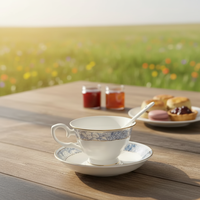 Service de table en porcelaine fine peint à la main, 60 pièces, de haute qualité, sans plomb ni cadmium, résistant aux éclats et durable, idéal pour un cadeau – Nouveauté très prisée