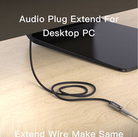 YAU26 Cable de extensión de audio personalizado de fábrica de 3,5mm macho a hembra para teléfono móvil/computadora/DVD/altavoz/coche/auriculares