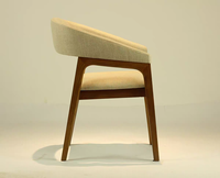 Meubles de Restaurant modernes de haute qualité cadre en bois massif cuir lin coussin fauteuil chaise de salle à manger pour café et salle à manger