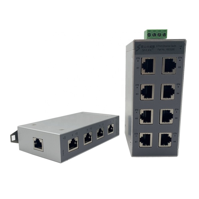 Factory Supply Fast 100Mbps 5-Port Unmanaged Ethernet Switch Industrial Network EtherNet/IP Aluminum Housing IP20 Input