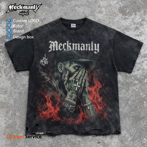 High quality customized men's 100% pure cotton <b>T</b>-<b>shirt</b>, knitted fabric, heavyweight high-quality men's <b>T</b>-<b>shirt</b> - Product Image 4