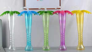 Vaso para Granizados con Forma de Palmera de Coco, 400 ml, con Pajita, Plástico PET, Color Personalizado, Logotipo Personalizado, Venta al por Mayor - Product Image 3