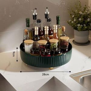 Hot Sale Desktop Turntable Round Fruit Storage Tray Plastic Storage Rotary Tray Kitchen <b>Rack</b> Seasoning Bottle Storage Tray - Product Image 6