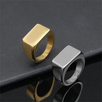 Fashion Minimalist Ring Schmuck Custom 18 Karat vergoldet Edelstahl Blank Siegelring für Frauen Männer