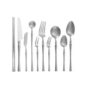 Wholesale Reusable Custom Luxury Wedding Spoon Fork Stainless Steel Golden Cutlery <b>Flatware</b> Sets - Product Image 1