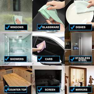 أكواب ملمع الشاي والنبيذ مصنوعة من الفولاذ المقاوم للصدأ تعمل بنظام تلميع النافذة والزجاج تعمل بتنظيف عالي الكفاءة مصنوعة من الألياف الدقيقة والقماش غير المكونة من قماش على شكل سمكة خالية من الكتان TM5 TM6 - Product Image 5