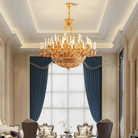 Lustre en laiton de style empire royal européen église hôtel lampes suspendues de luxe lumières pour bar à la maison de haute qualité