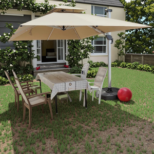 Payung Aluminium Persegi Tahan Lama Bergaya Kontemporer untuk Furnitur Luar Ruangan, Patio, Halaman, Taman, Pantai, Ruang Makan, Ruang Tamu - Product Image 5