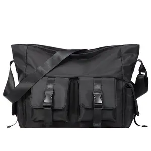 กระเป๋าผ้าใบสะพายข้างสำหรับนักเรียนผู้ชาย,กระเป๋าคาดลำตัวสะพายไหล่แบบลำลองเข้าได้กับทุกชุดปี ISO9001