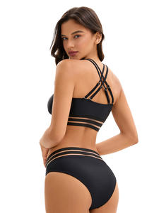 Bikini triangular sin espalda sexy de estilo americano europeo con característica de talla grande Patrón sólido transpirable y ecológico - Product Image 5