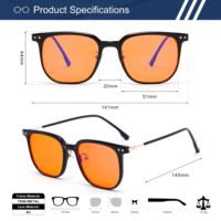 Gafas de Computadora TR90 con Lentes Rojas y Ámbar, Personalizables con Logotipo OEM ODM, para Hombres, Mujeres y Jóvenes, con Protección Contra la Luz Azul