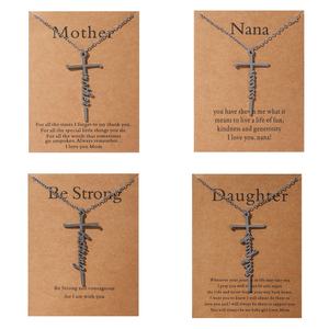 Collar con Colgante de Cruz de Acero Inoxidable, Regalos Cristianos Religiosos de Moda al por Mayor, Fe en Jesús, Bendecido - Product Image 3