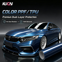 Film décoratif automobile de haute qualité, film de protection de peinture TPU bleu pour voiture, anti-rayures, film PPF coloré 1,52*15m