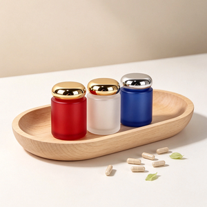 Botella de Vidrio Esmerilado con Forma de Cilindro y Tapa de Metal para Uso Farmacéutico - Product Image 3