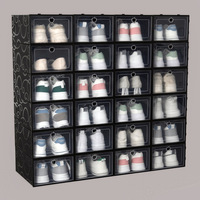 Boîte à chaussures transparente en polypropylène (PP) de style européen, 6-10L, gain de place, pour dortoir, rangement domestique, entrée