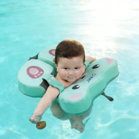 PiaopiaoFish Bouée de natation sous-aisselle pour bébé, en PVC et mousse EPE, verte, non gonflable, écologique, imperméable, forme de dessin animé