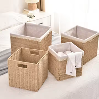 Paniers de rangement tissés en jonc de mer Plateaux organisateur artisanaux pour fournitures de salle d'artisanat Rangement soigné