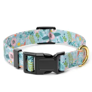 Soft Polyester Dog Collar With Metal Buckle For Large Medium And Small Dogs