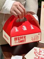 Boîte en papier rouge de qualité alimentaire avec taille et design personnalisés, pelliculage mat, boîte à pâtisserie, emballage personnalisé en lot