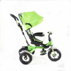 Vélo pour bébé pliable à pneus gonflables pour 2 ans Photos/Vélo à 3 roues avec barre de poussée/Vélo pour enfants 4 en 1 avec parapluie et panier arrière - Product Image 6