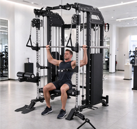 Station d'entraînement tout-en-un Smith Machine pour usage domestique, rack à squats multifonction avec barre de traction et pile de poids
