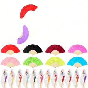 Abanico Plegable Portátil de Bambú Estilo Japonés Tradicional con Diseño de Fichas de Mahjong Pintadas para el Año Nuevo Chino, Danza Hanfu y Artesanía Cheongsam - Product Image 6