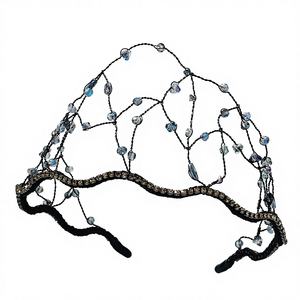 Nouveau serre-tête de mariée transfrontalier européen et américain, tressé à la main en maille, orné de perles de cristal et de <span class=keywords><strong>fil</strong></span> de cuivre enroulé, fait main et perlé - Product Image 1