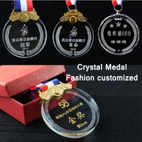 Medallas de Cristal Personalizadas con Logotipo Grabado en 2D, Diseño Troquelado e Impreso, con Caja de Regalo para Maratón, Carreras y Deportes, Venta al Por Mayor