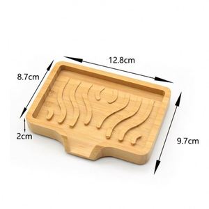 Custom LOGO Bathroom Kitchen <b>Soap</b> <b>Dish</b> Natural <b>Bamboo</b> <b>Soap</b> Holder with Drainage - Product Image 2