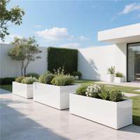 Bac à fleurs combiné en fer forgé pour extérieur, jardinière en acier inoxydable, bac de plantation, séparateur de place commerciale, lit de fleurs