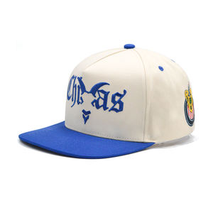 Logo personnalisé en sergé de coton structuré de qualité supérieure à 5 panneaux disponible <span class=keywords><strong>test</strong></span>é normes EN ISO 9001 casquettes de baseball personnalisées Snapback - Product Image 1