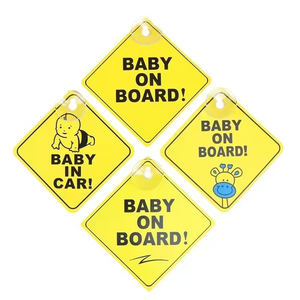 Letreros de Advertencia para Ventana de Coche con <span class=keywords><strong>Ventosa</strong></span> de PVC, Diseño <span class=keywords><strong>Personalizado</strong></span>, Ecológicos, con Dibujos Animados, Tamaño <span class=keywords><strong>Personalizado</strong></span>, para Avisar de la Presencia de un Bebé - Product Image 3