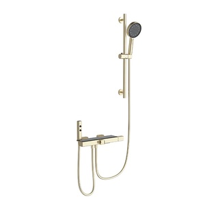 Juego de Ducha de Lujo Ligero en Cobre Ajustable con Cromado y Boquilla de Aumento de Presión para Baño FL-200, Diseño Elegante y Sofisticado - Product Image 2