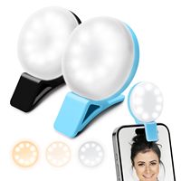 Mini Lumière Annulaire LED Réglable et Rechargeable USB, Lampe d'Appoint de Luminosité pour Maquillage, pour Smartphone Ordinateur, Cadeaux Promotionnels