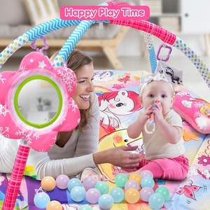 Tapis d'activités pour bébé licorne, tapis de jeu pour le temps passé sur le ventre et <span class=keywords><strong>piscine</strong></span> <span class=keywords><strong>à</strong></span> <span class=keywords><strong>balles</strong></span> avec 6 jouets pour enfants - Product Image 4