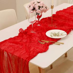 Chemin de table en organza pour mariage et hôtel, nappe de luxe personnalisée froissée pour la décoration de fête - Product Image 1