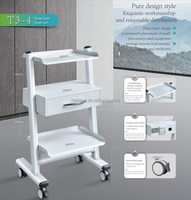 Chariot mobile médical ABS à 3 niveaux pour clinique dentaire, avec prise et plateau, prix usine