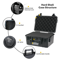 Valise de transport en plastique ABS robuste pour équipement, avec mousse de protection intégrée