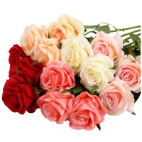 Rose artificielle unique GNW en gros, toucher réel, fleur artificielle pour la décoration de mariage et de la maison