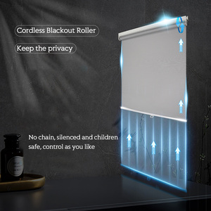 Customized 100% Blackout Cordless Pleated Roller <strong>Blinds</strong> for Windows Classic Office Hotels Factory Supplied <strong>No</strong> <strong>Drill</strong> Polyester - Product Image 6