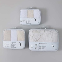 Ensemble de cubes de rangement de voyage en nylon, organisateurs portables à fermeture éclair, style minimaliste, approvisionnement B2B