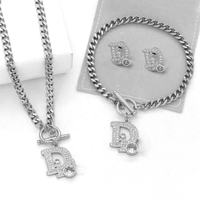 Conjunto de Joyería de Lujo para Mujer, Aretes y Collar de Diseño, Moderno y Único, Chapado en Oro de 18k, Acero Inoxidable